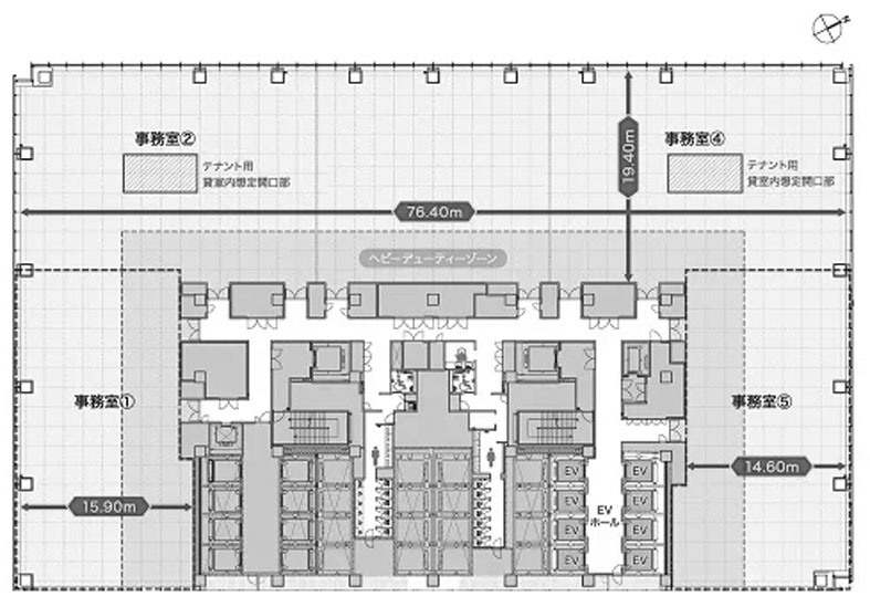 東京駅前八重洲一丁目東Ｂ地区第一種市街地再開発事業 16階 2514.31㎡