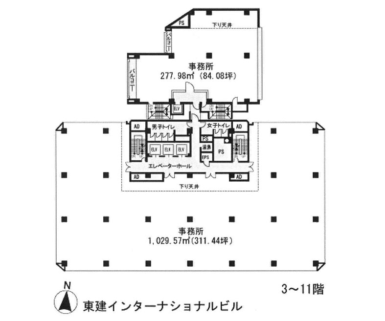 東建インターナショナルビル別館 6階 277.95㎡