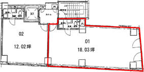 麹町３丁目ビル  201階 59.6㎡
