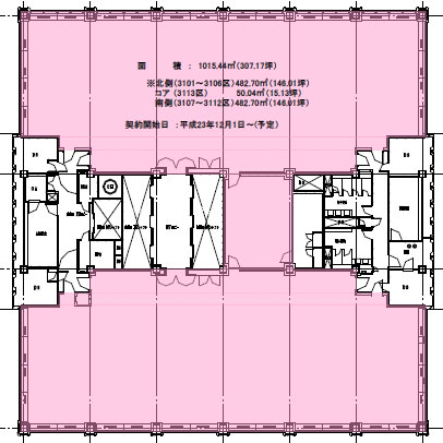 渋谷クロスタワー 31階 1015.44㎡