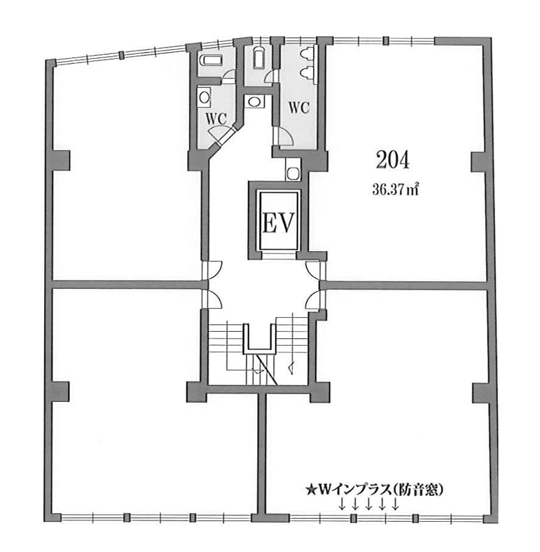 ヤマギビル 204階 36.36㎡