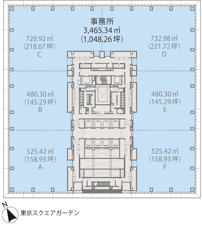 東京スクエアガーデン 8階 720.89㎡
